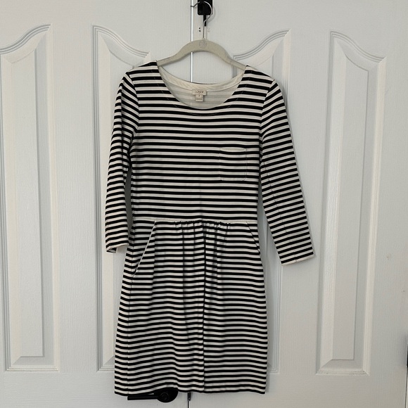 J. Crew Black and White Striped Dress - Picture 1 of 5